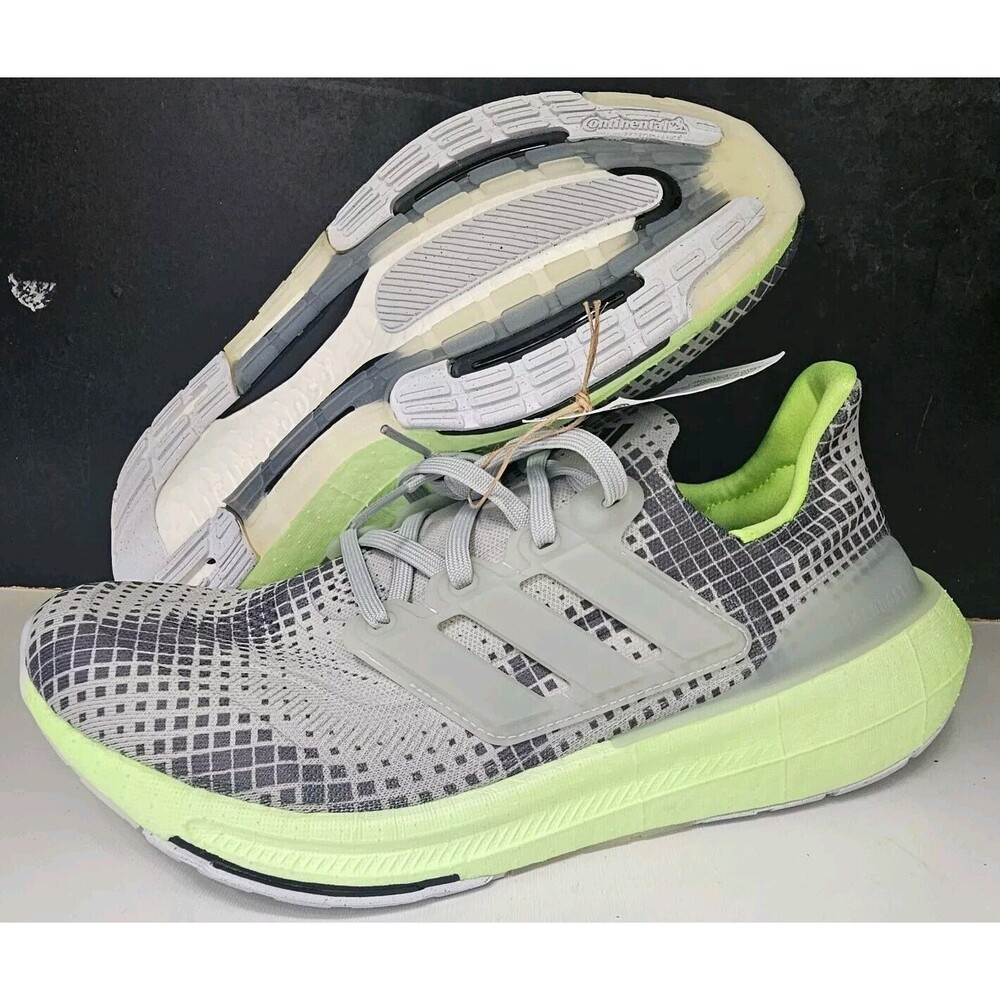 New Size 10.5 Men's Adidas Ultraboost Light Grey Silver Digital Green IG7963